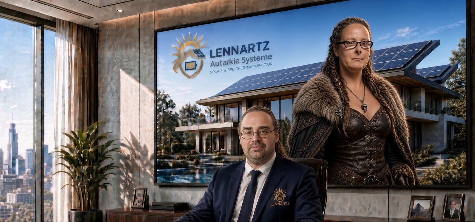 Thomas Lennartz im Büro von Lennartz Autarkie Systeme